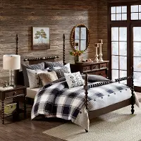 Canberra Hij gans Black, Tan and Ivory Queen Urban Cabin 8 Piece Bedding Collection | RC  Willey