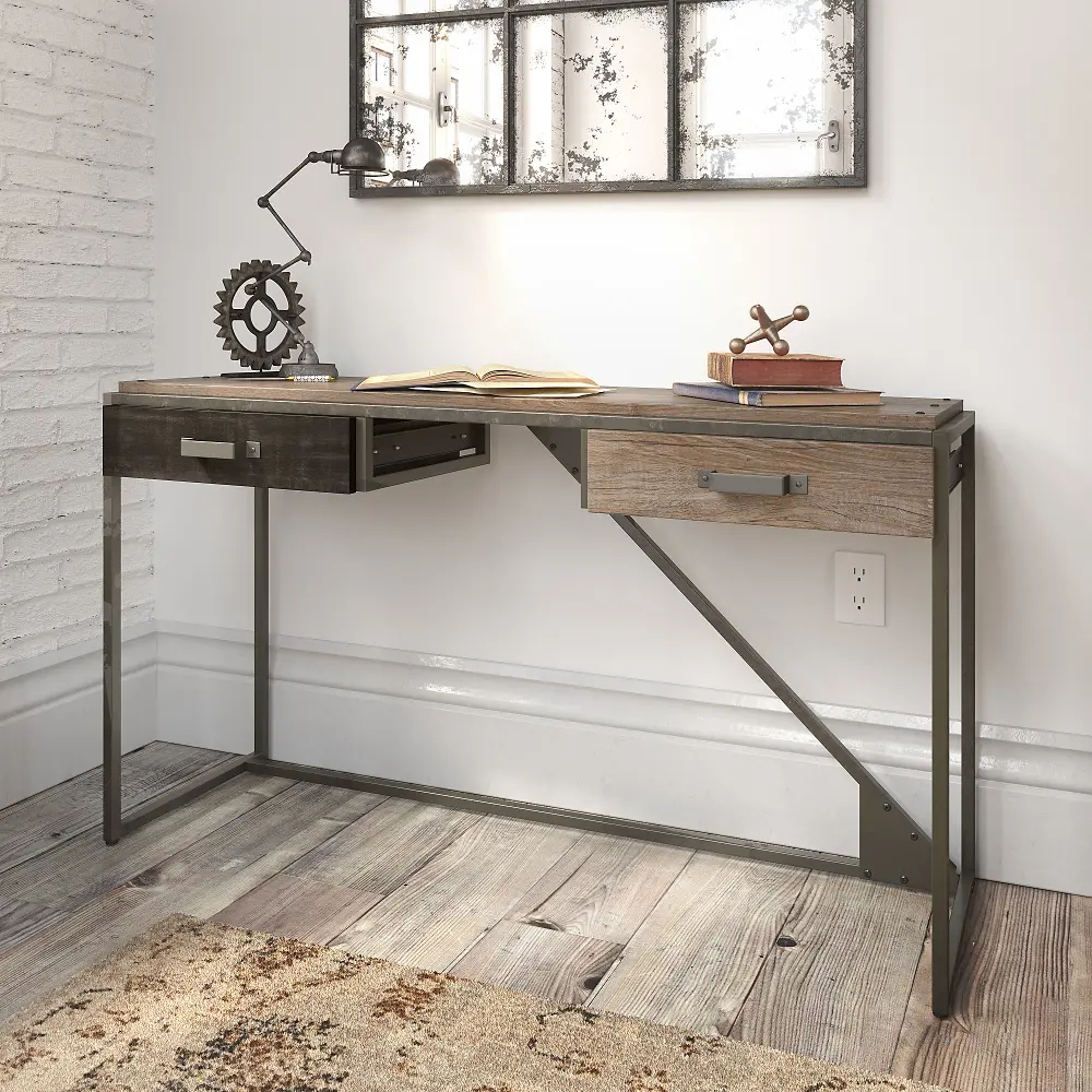 RFT154RG-03 Refinery Rustic Gray Console Table with Drawers-1
