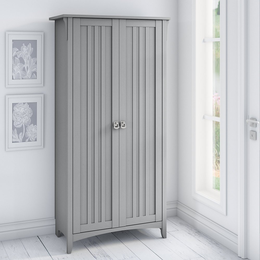 Salinas Gray Tall Storage Cabinet - Bush Furniture