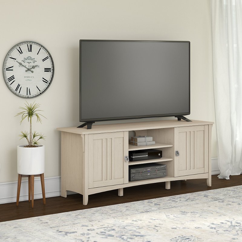 60 Inch Contemporary White TV Stand - Salinas | RC Willey Furniture Store