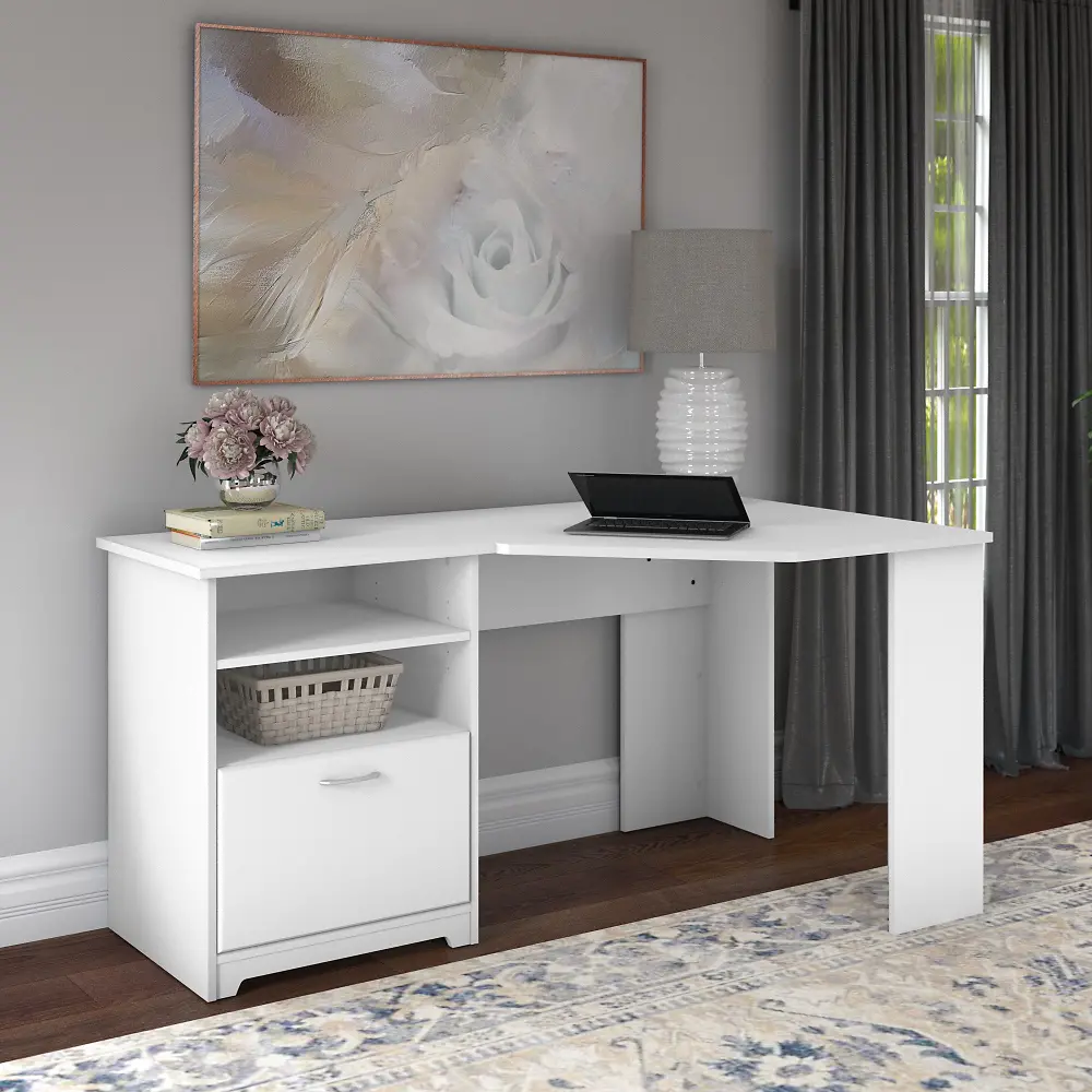 WC31915K Cabot White Corner Desk - Bush Furniture-1