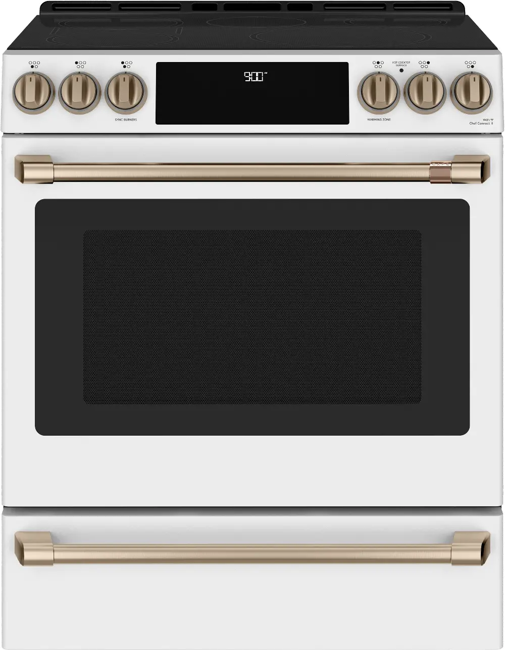 CHS900P4MW2 GE Cafe 5.7 Cu Ft Induction and Convection Range - White Glass-1