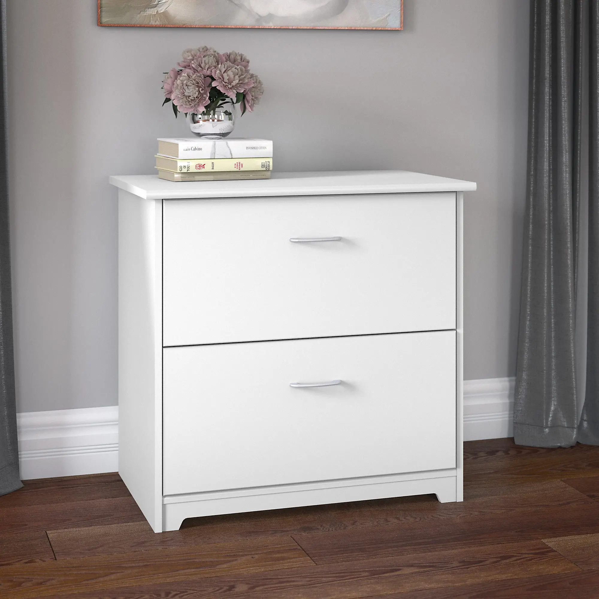 WC31980 Cabot White 2 Drawer Lateral File Cabinet - Bush F sku WC31980