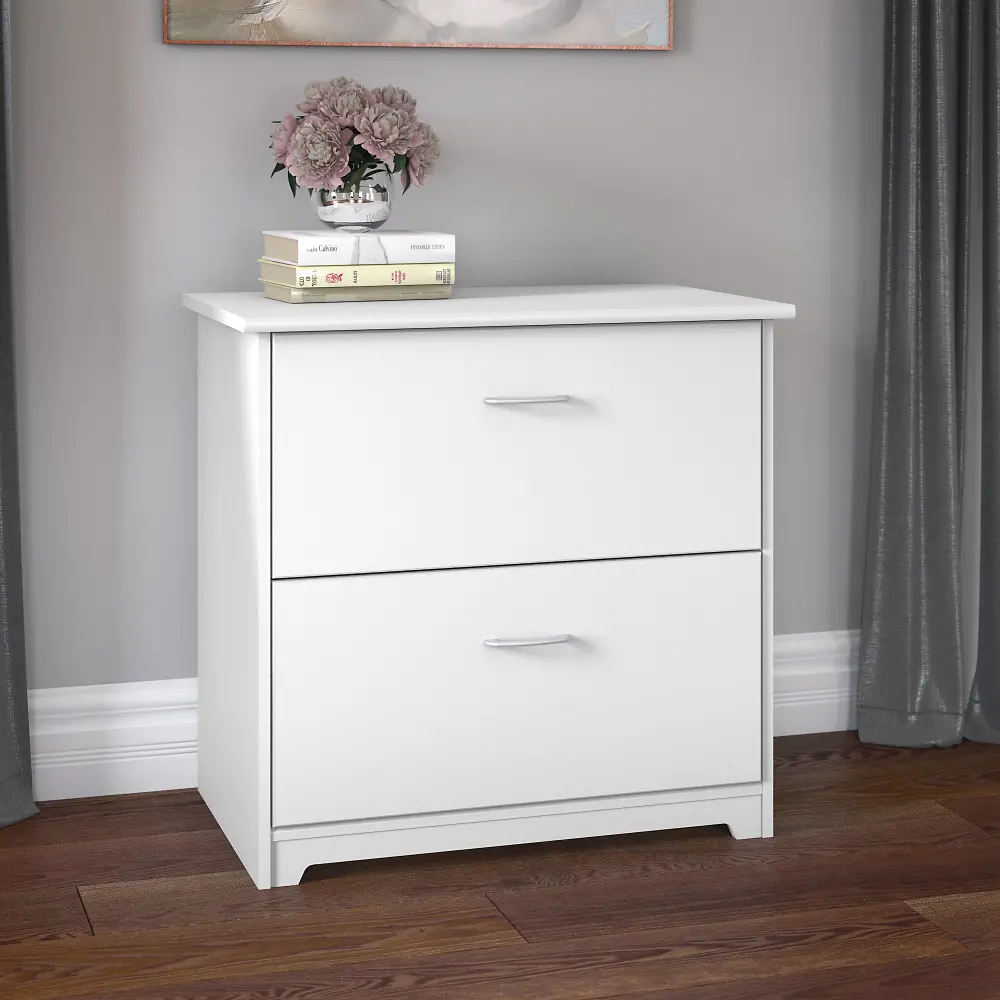 WC31980 Cabot White 2 Drawer Lateral File Cabinet - Bush Furniture-1