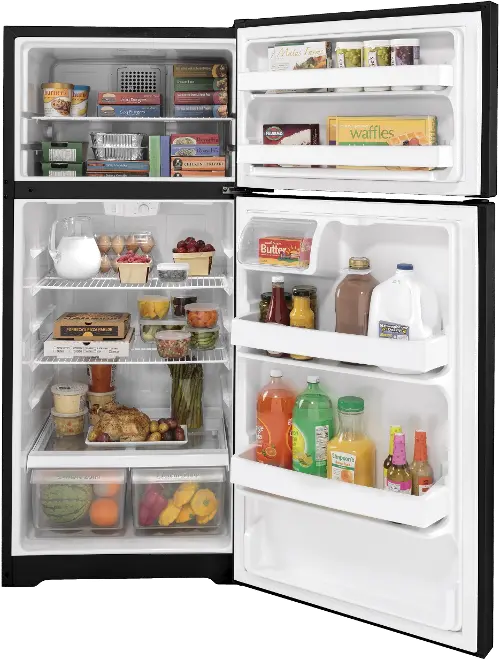 GE Appliances 16.6 Cu Ft. Top Freezer Refrigerator in Black