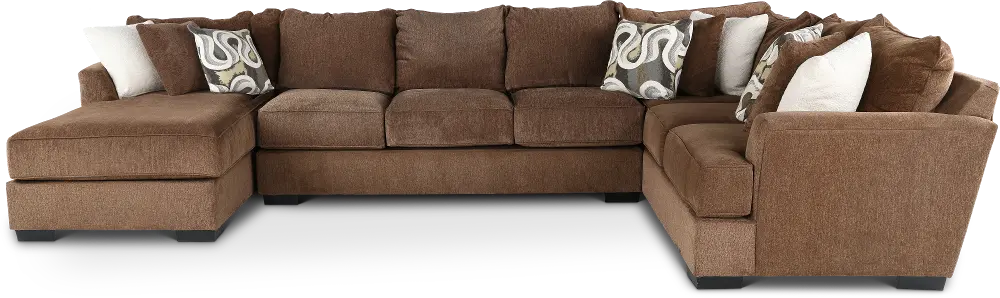 Tranquility Brown 3 Piece Sofa Bed Sectional-1