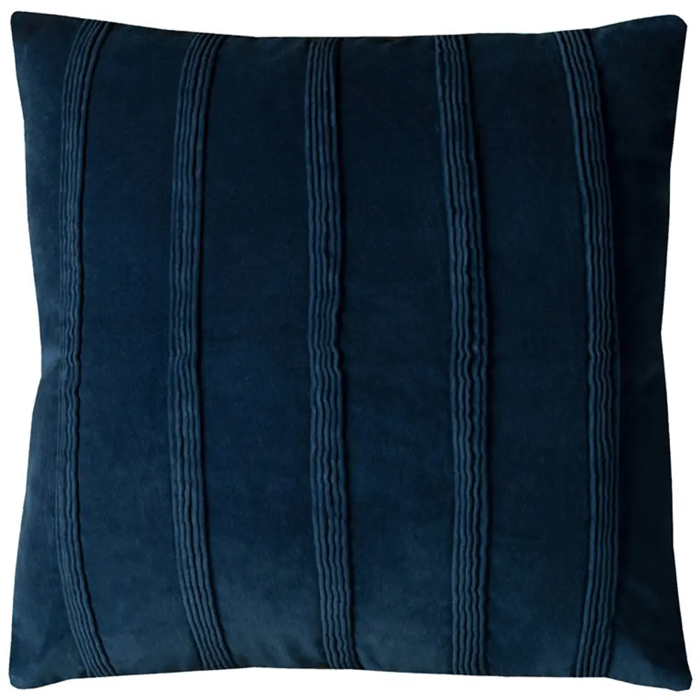 Navy Blue Vertical Stripe Throw Pillow-1