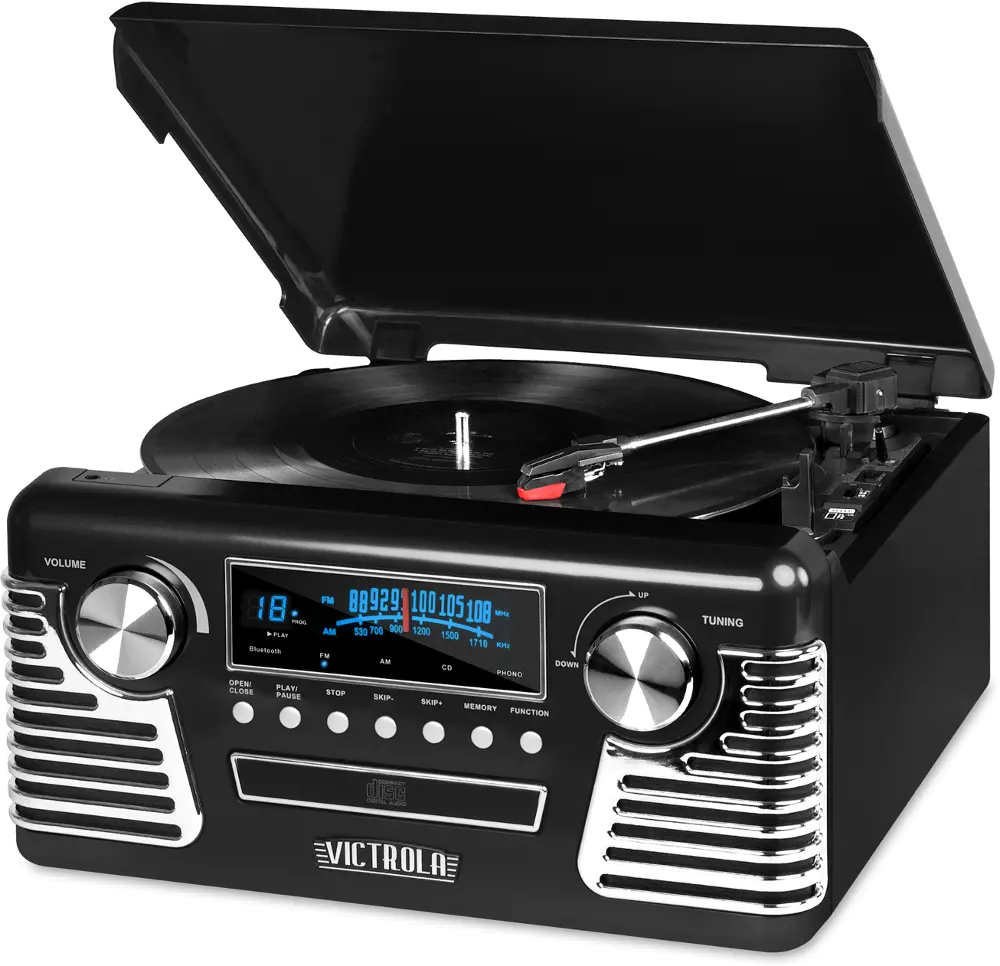 Victrola Retro Record Player with Bluetooth and 3-speed Turntable-1