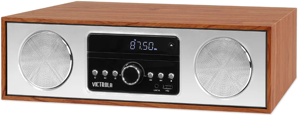 Wooden Bluetooth Microsystem with CD, USB and Radio - Maple-1