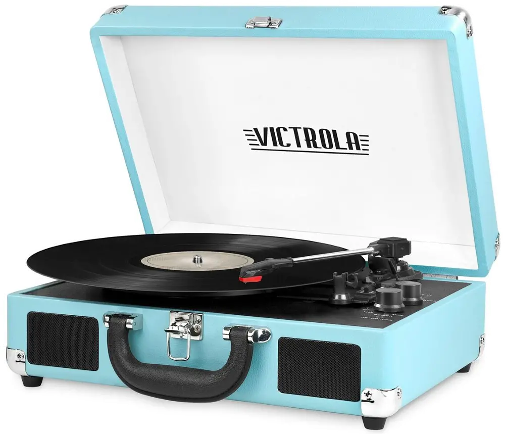 Victrola Bluetooth Suitcase Record Player - Teal-1