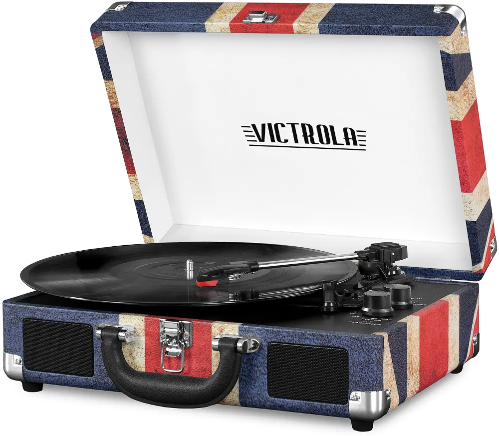 Bluetooth Suitcase Record Player - Union Jack-1