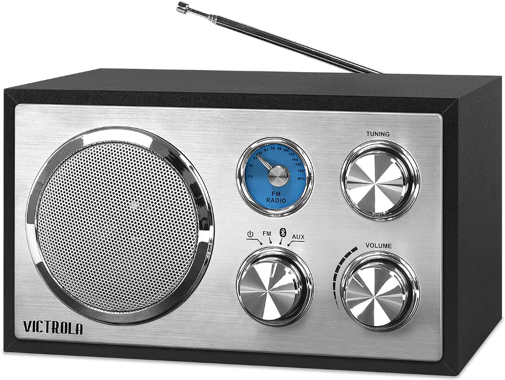 Wooden Desktop Bluetooth Radio - Black-1