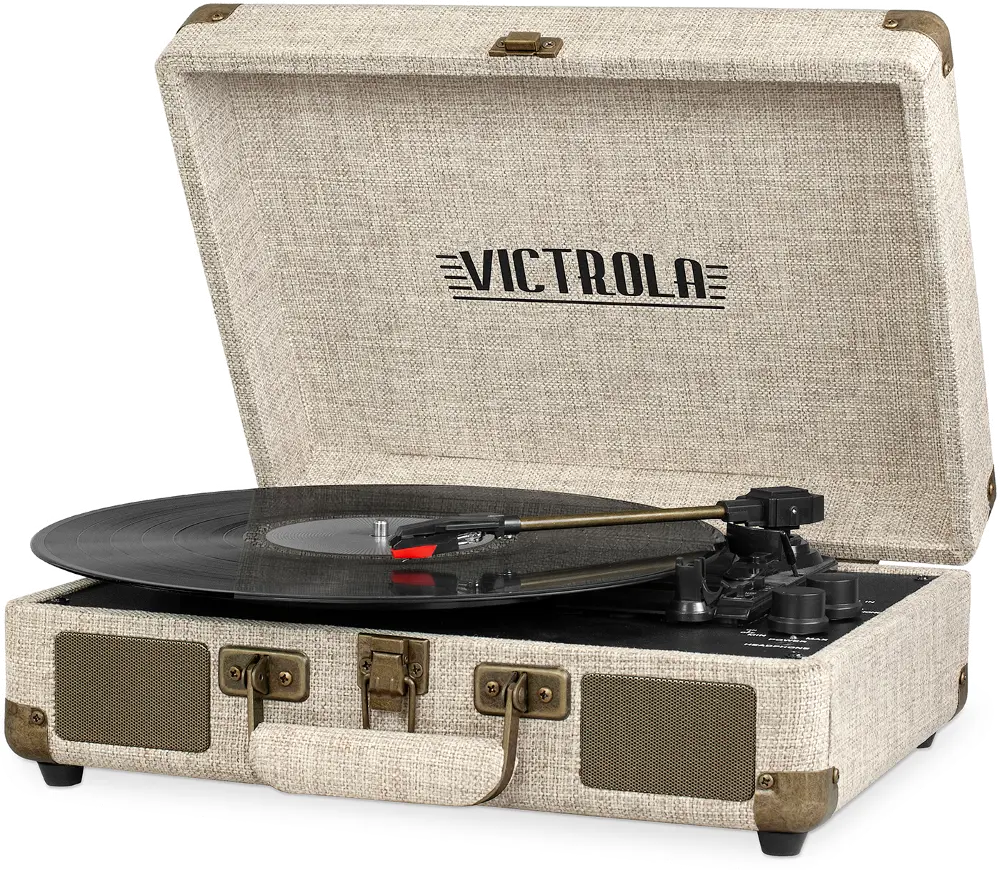 Suitcase Record Player - Light Gray-1