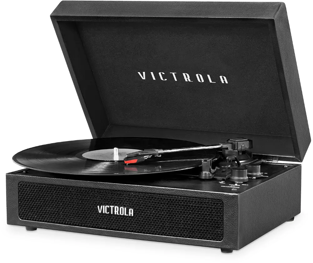 Suitcase Record Player - Black-1