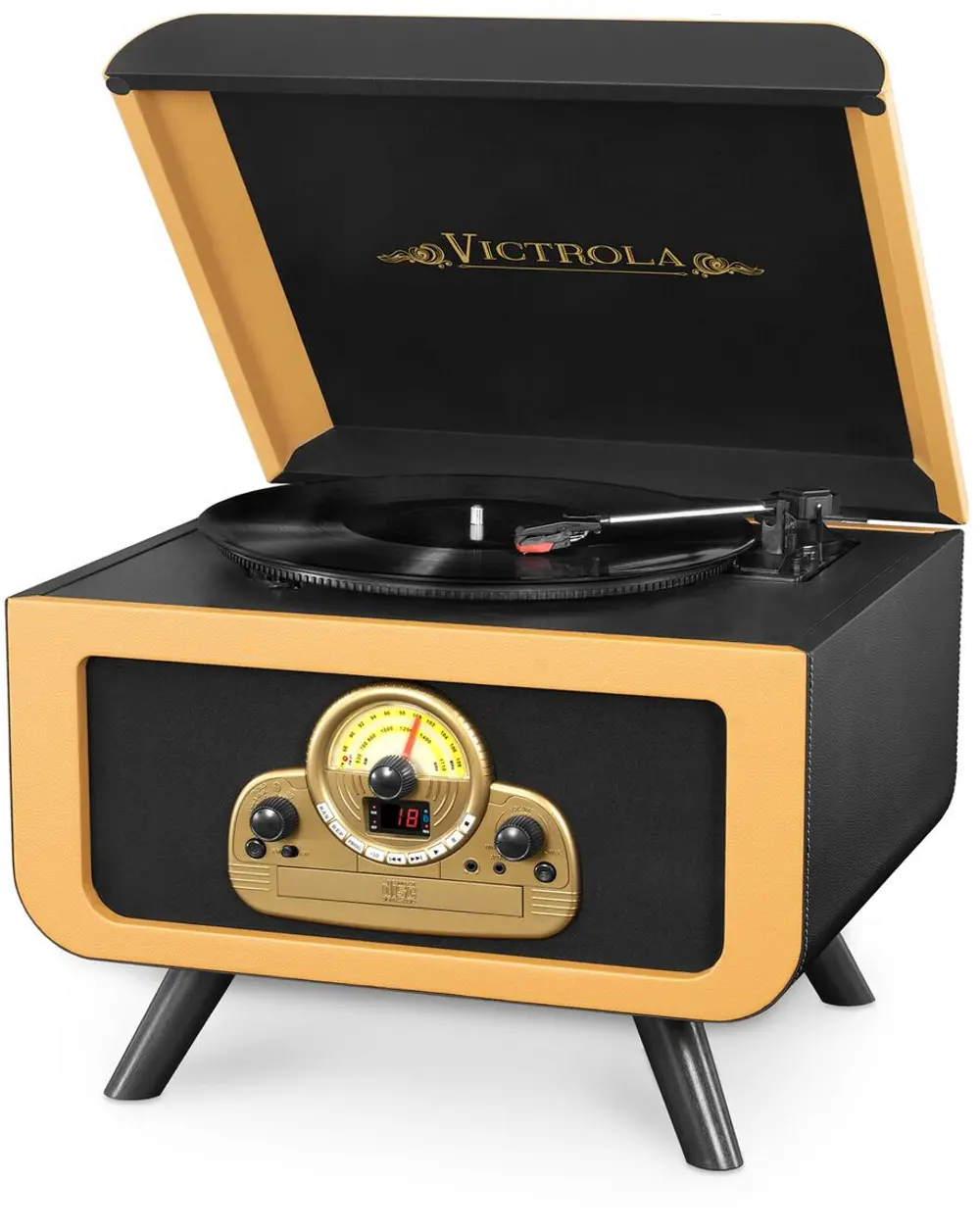5-in-1 Tabletop Record Player with Bluetooth, CD Player-1