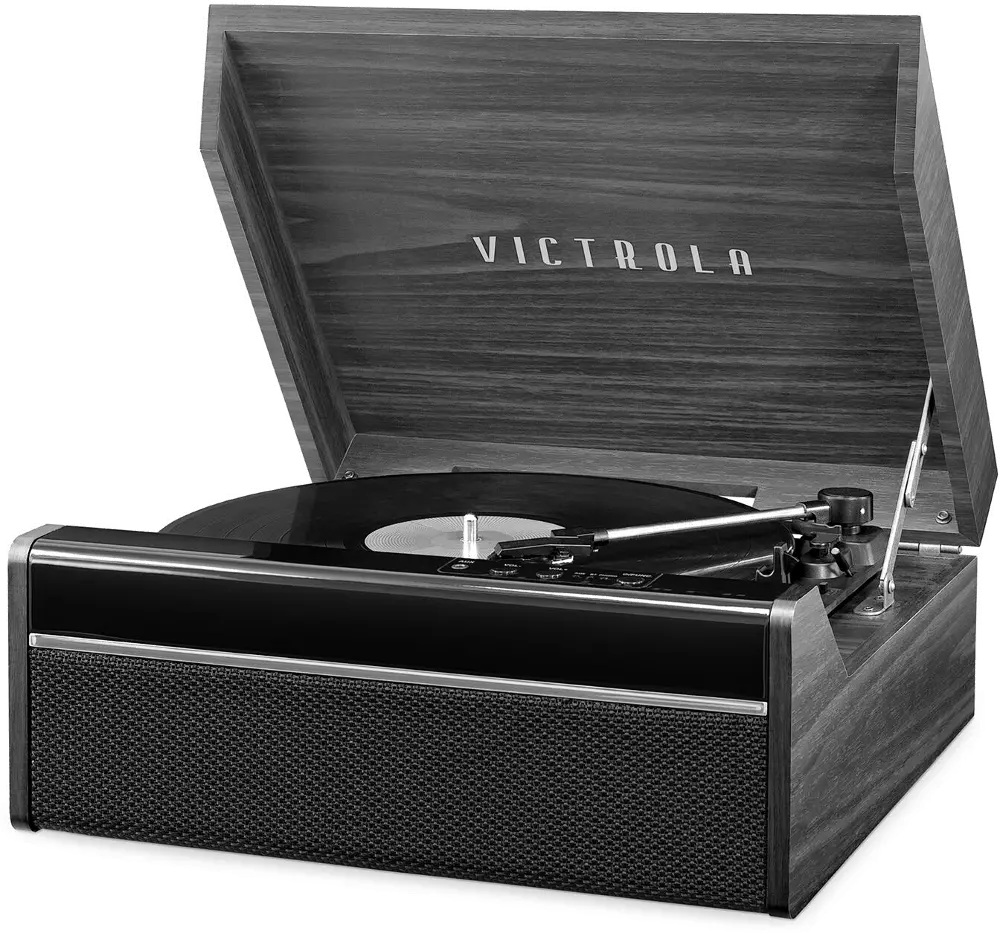 Victrola Bluetooth Record Player with 3-Speed Turntable - Gray-1