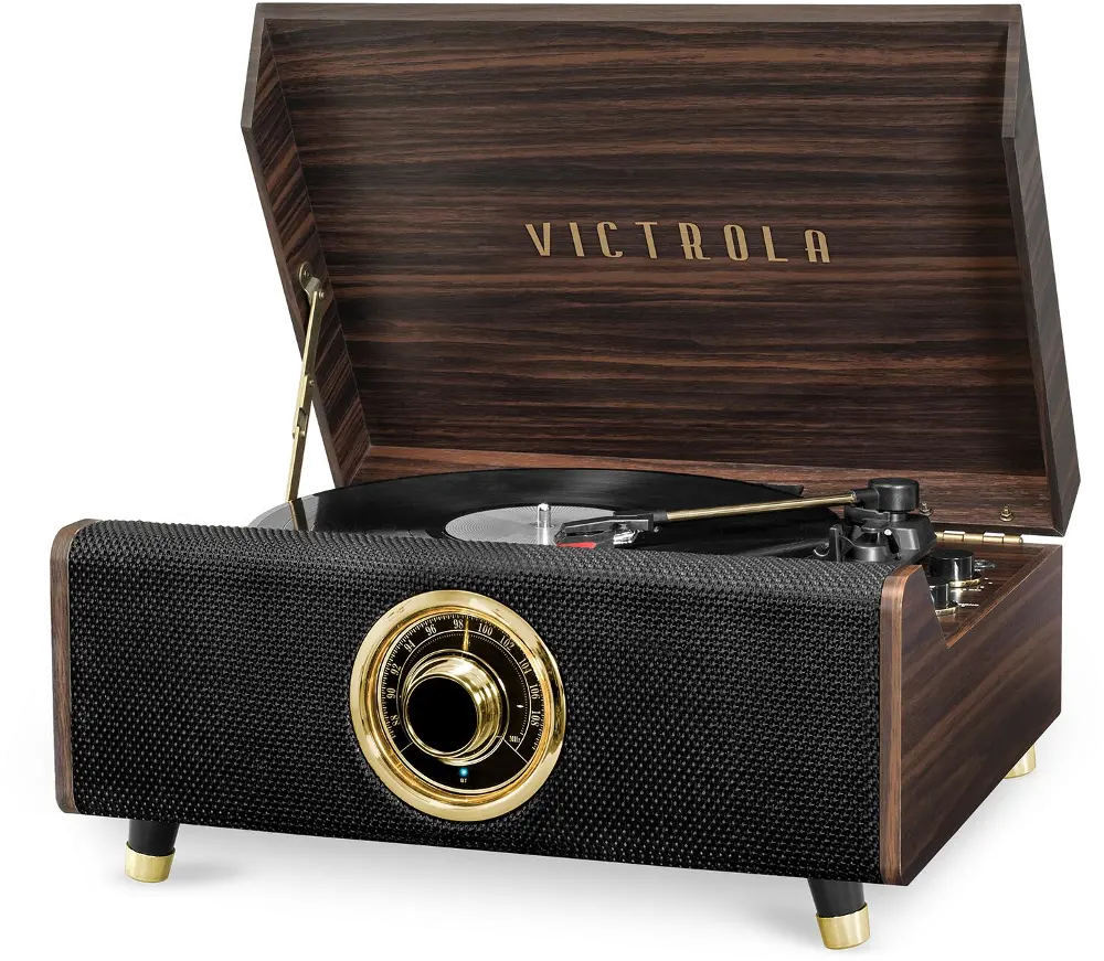 Victrola Bluetooth Record Player with 3-Speed Turntable with FM Radio-1