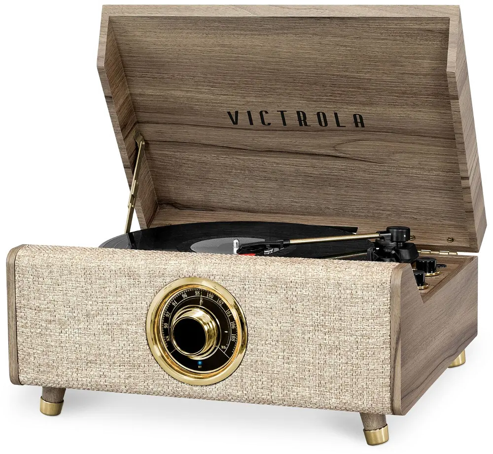 Victrola Bluetooth Record Player with 3-Speed Turntable with FM Radio-1
