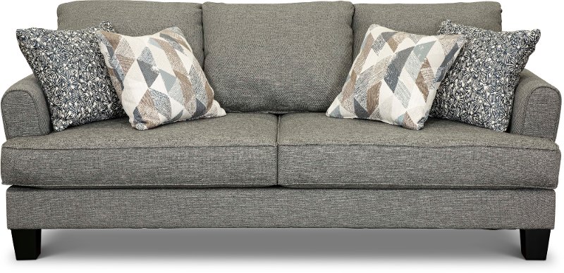 Casual Contemporary Steel Gray Sofa, Contemporary Loveseats Sofas