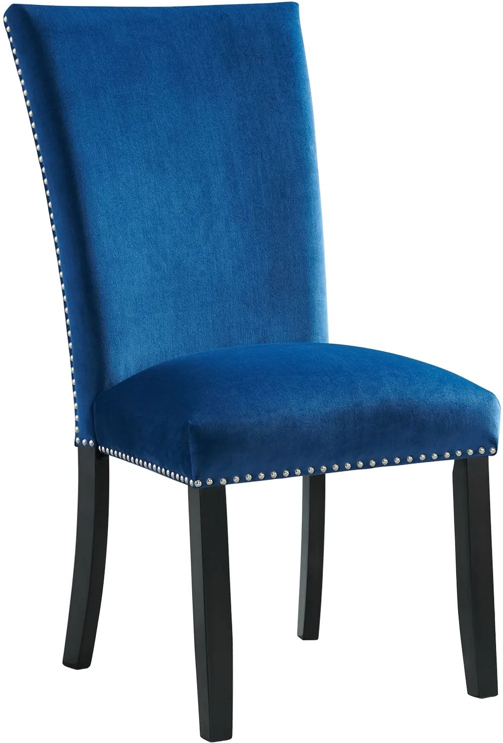 Valentino Blue Velvet Dining Chair-1
