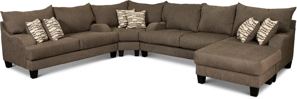 Laguna Brown-Gray 3 Piece Sectional with Chaise-1