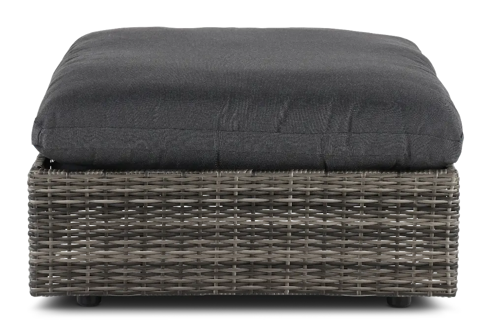 Cirrus Gray Patio Wicker Ottoman-1