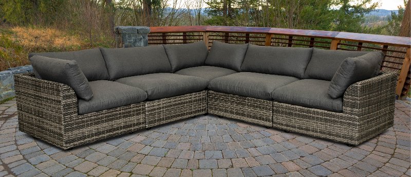 Gray 5 Piece Patio Sectional Cirrus, Outdoor Furniture Sectionals