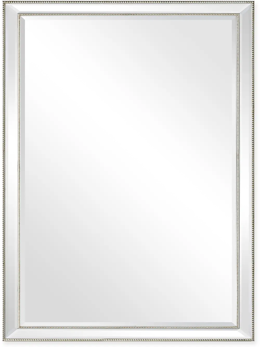 Modern Silver Beaded Wall Mirror-1