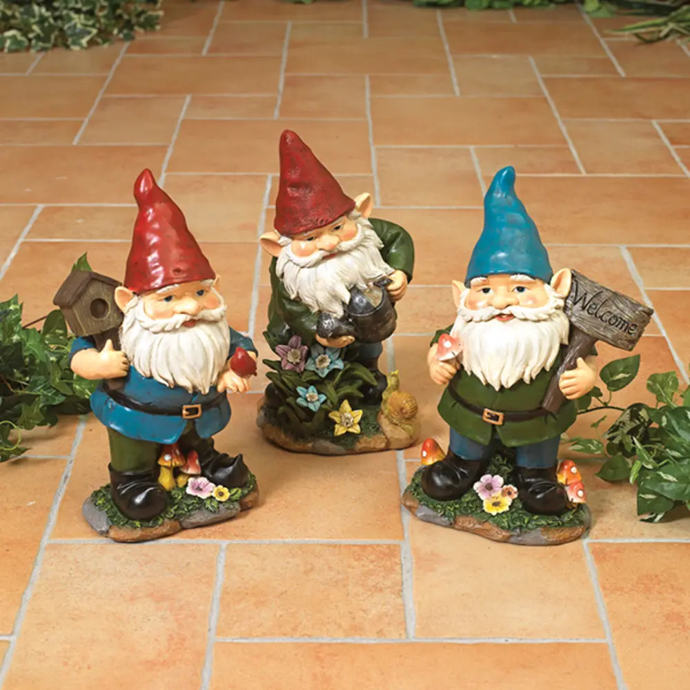 Assorted 11 Inch Resin Multi Color Garden Gnome-1