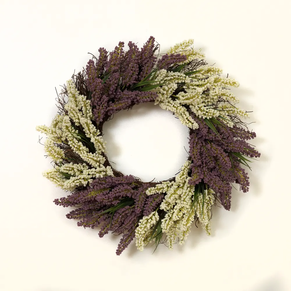 24 Inch Faux Lavender Wreath Arrangement-1