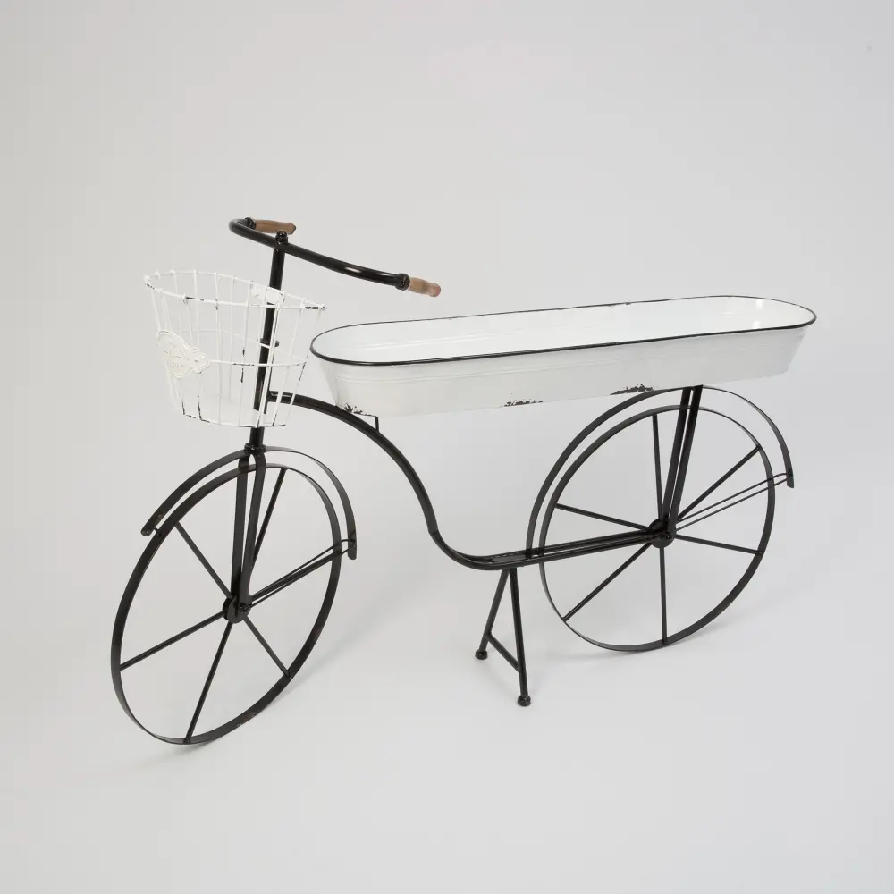 46 Inch Metal Antique Bicycle with Basket and Planter-1