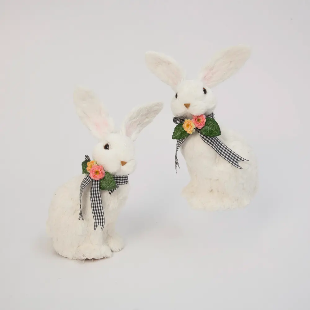 Assorted Handcrafted Bunny with Bow and Flower Accent-1