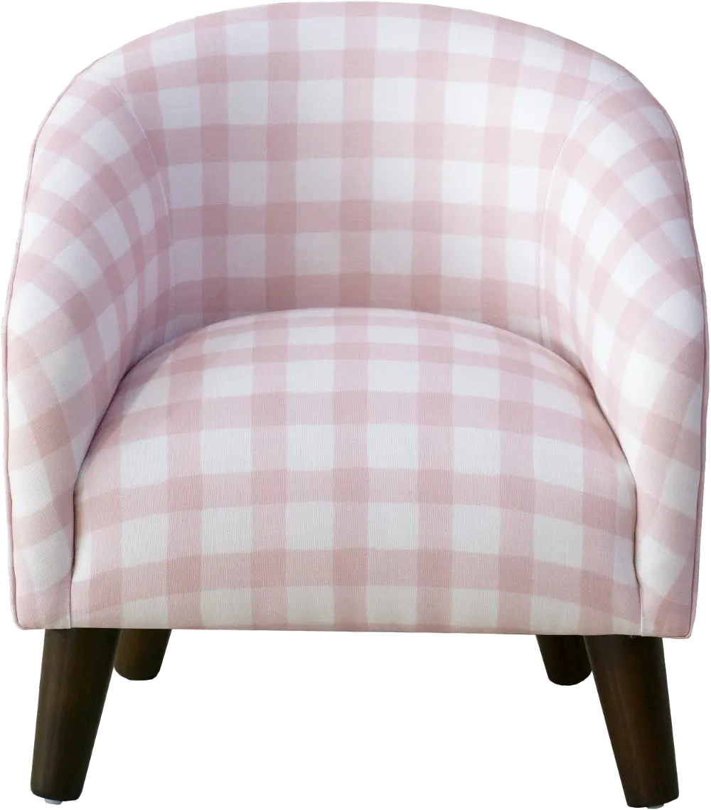 47-1K Pink Gingham Kids Accent Chair-1