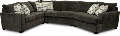 Dark Gray 4 Piece Sectional Sofa With, Sectional Sofa Cuddler Chaise
