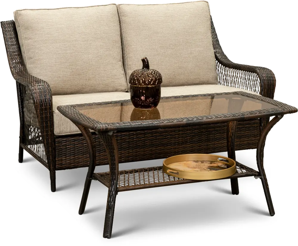 Patio Set with Loveseat and Coffee Table - Essen-1