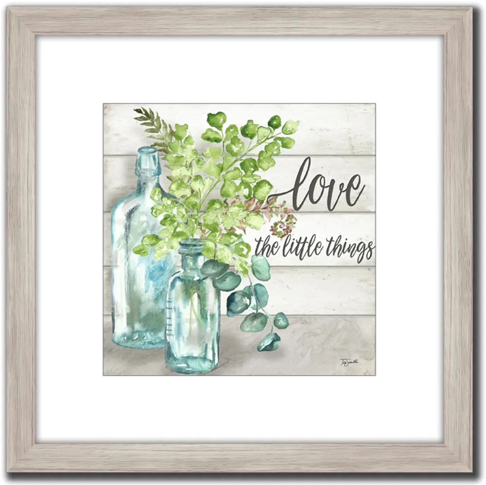 Love The Little Things and Vintage Bottles Framed Wall Art-1