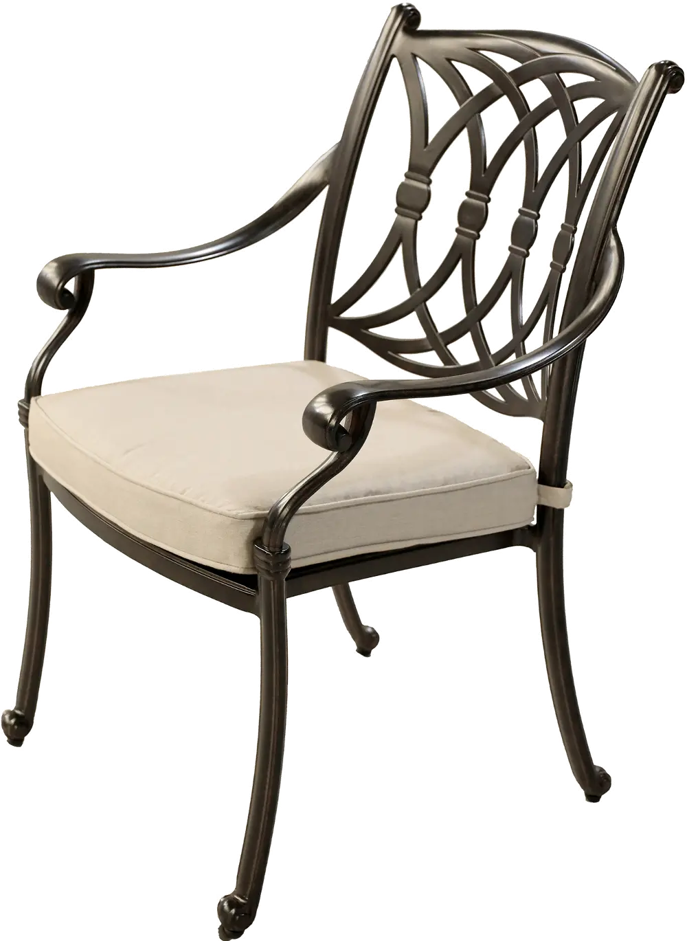 Montreal Patio Armchair with Tan Cushion-1