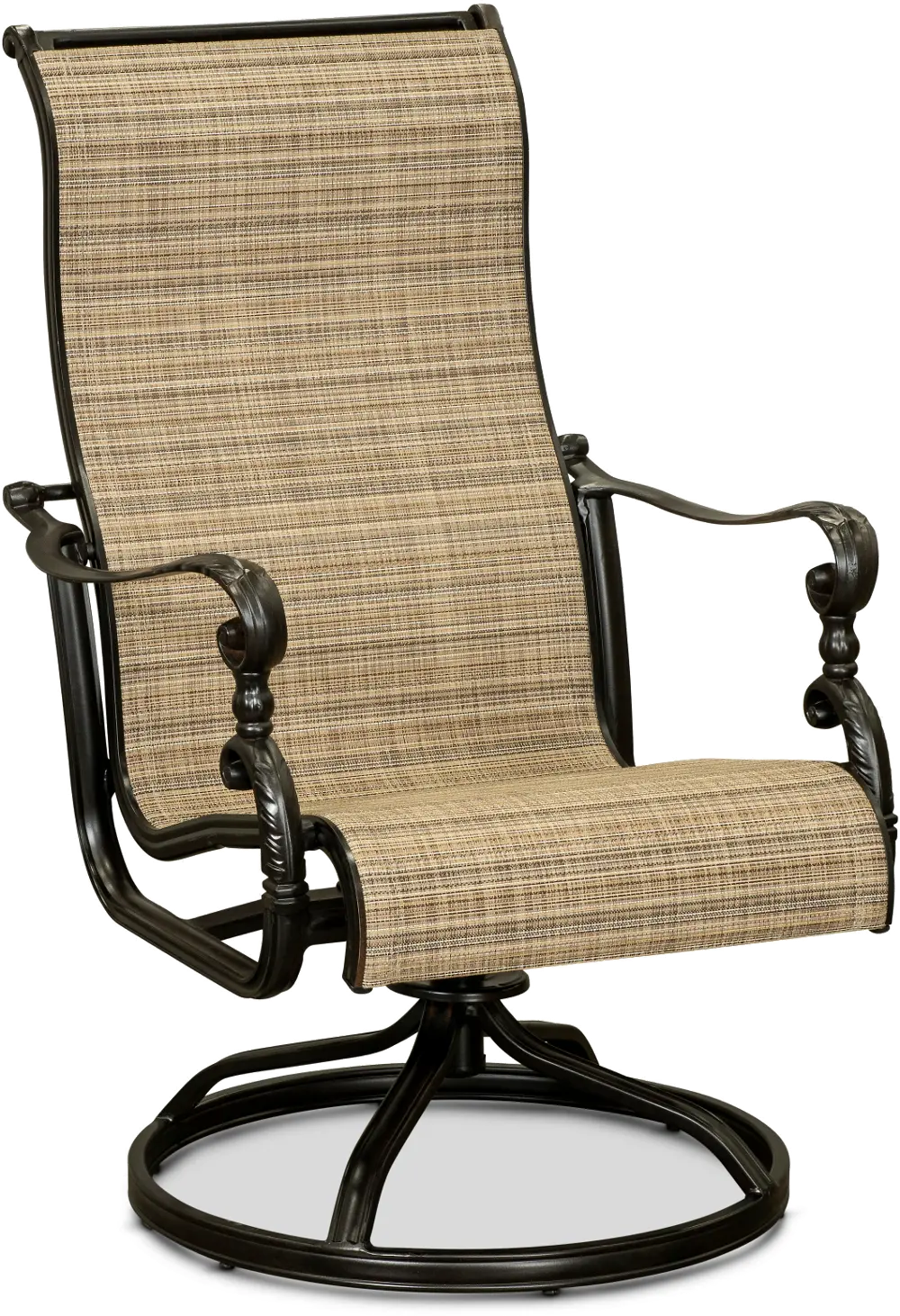 Montreal Cinnamon Sling Swivel Patio Chair-1