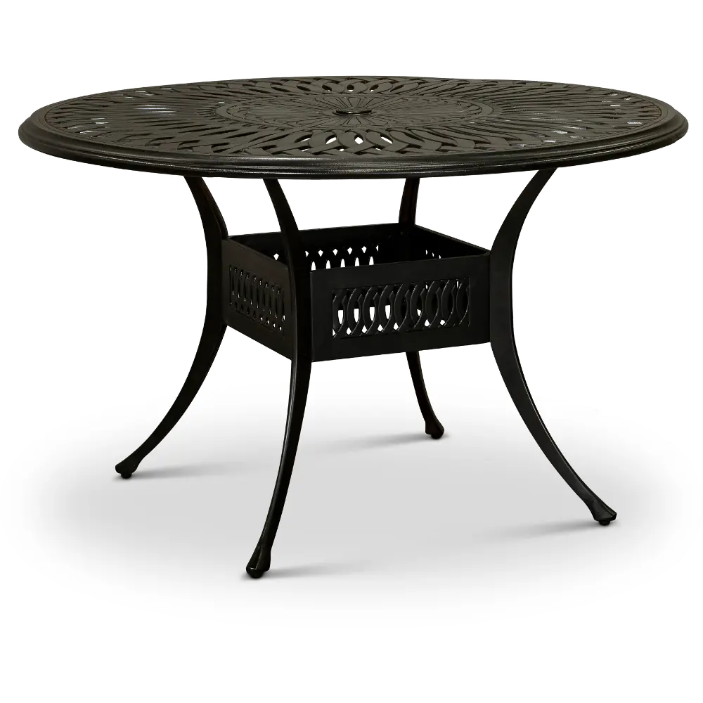 Montreal Traditional 48 Inch Round Metal Patio Table-1