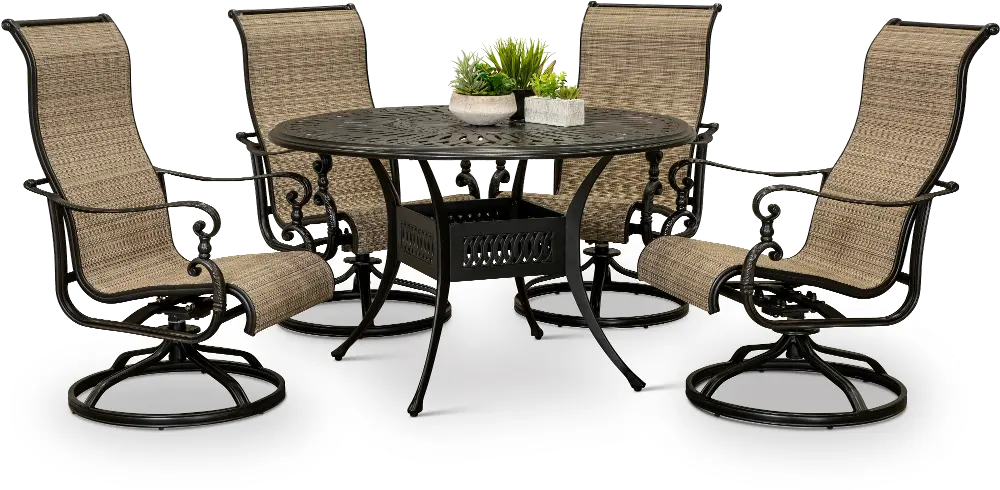 Montreal 5 Piece Round Patio Dining Set-1