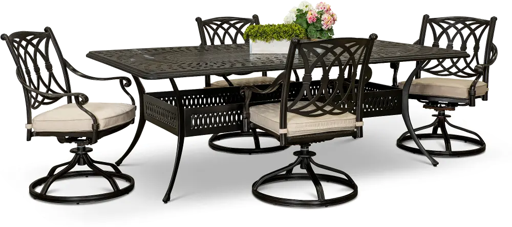 Montreal 5 Piece Patio Swivel Outdoor Dining Set-1