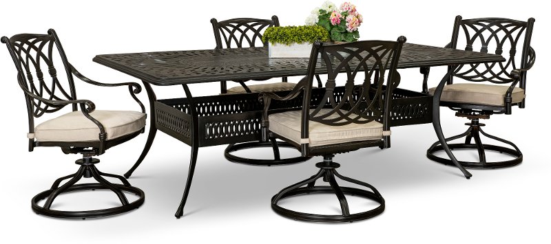 5 Piece Patio Table And Chairs Off 71, Glenwood 5 Piece Patio Dining Set With Swivel Chairs