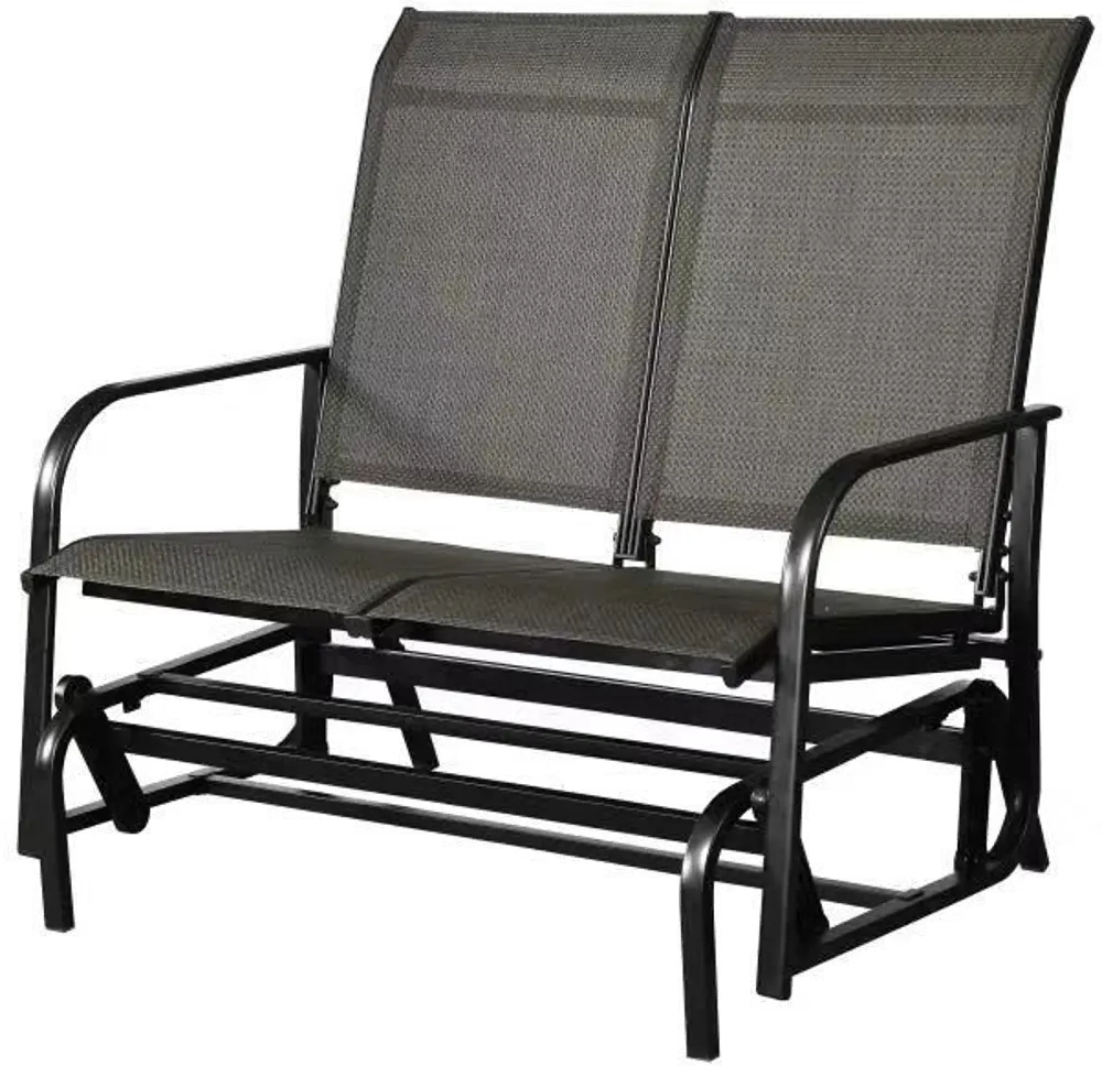 Dark Chocolate Brown Patio Loveseat Glider-1