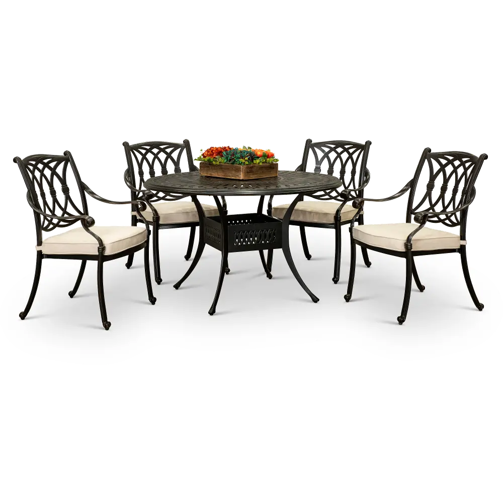 Montreal 5 Piece Patio Dining Set with 4 Armchairs-1