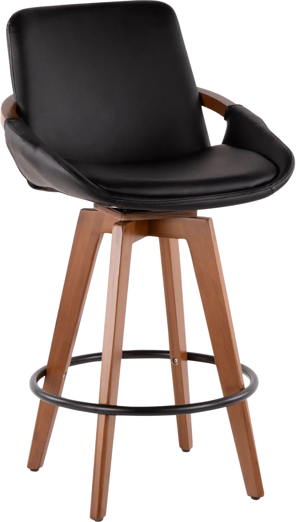 B26-COSMO WL+BK Cosmo Black and Brown Counter Height Stool-1