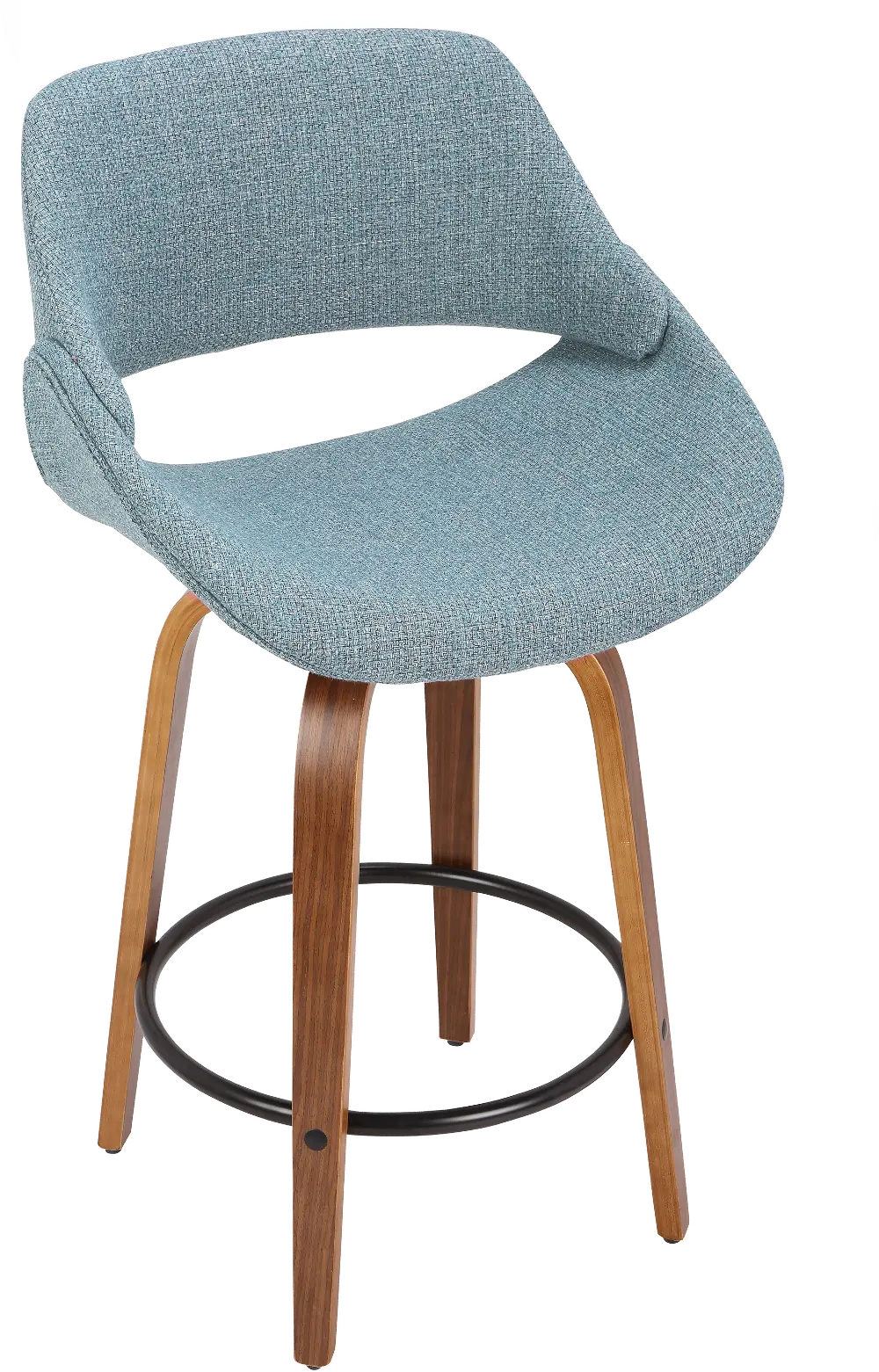 B26-FBCO2Q-WL-BU2 Blue and Brown 26 Inch Counter Height Stool (Set of 2) - Fabrico-1