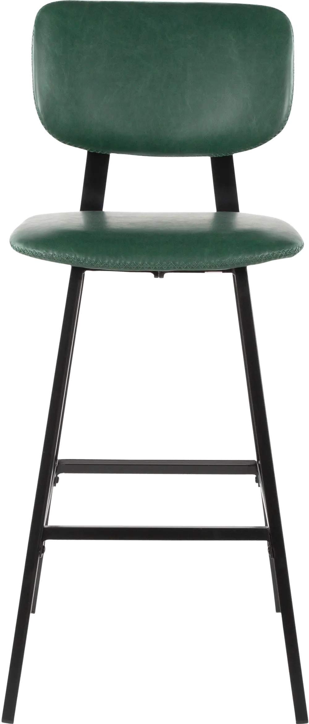 B30-FNDY-BK-GN2 Contemporary Green and Black Faux Leather Bar Stool (Set of 2) - Foundry-1