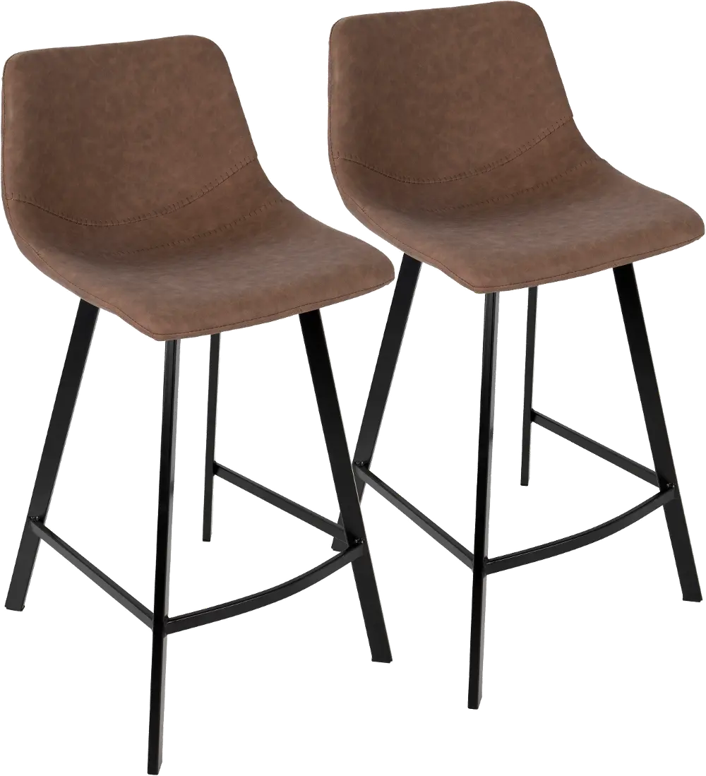 CS-OUTLW BK+BN2 Outlaw Brown Counter Height Stool, Set of 2-1