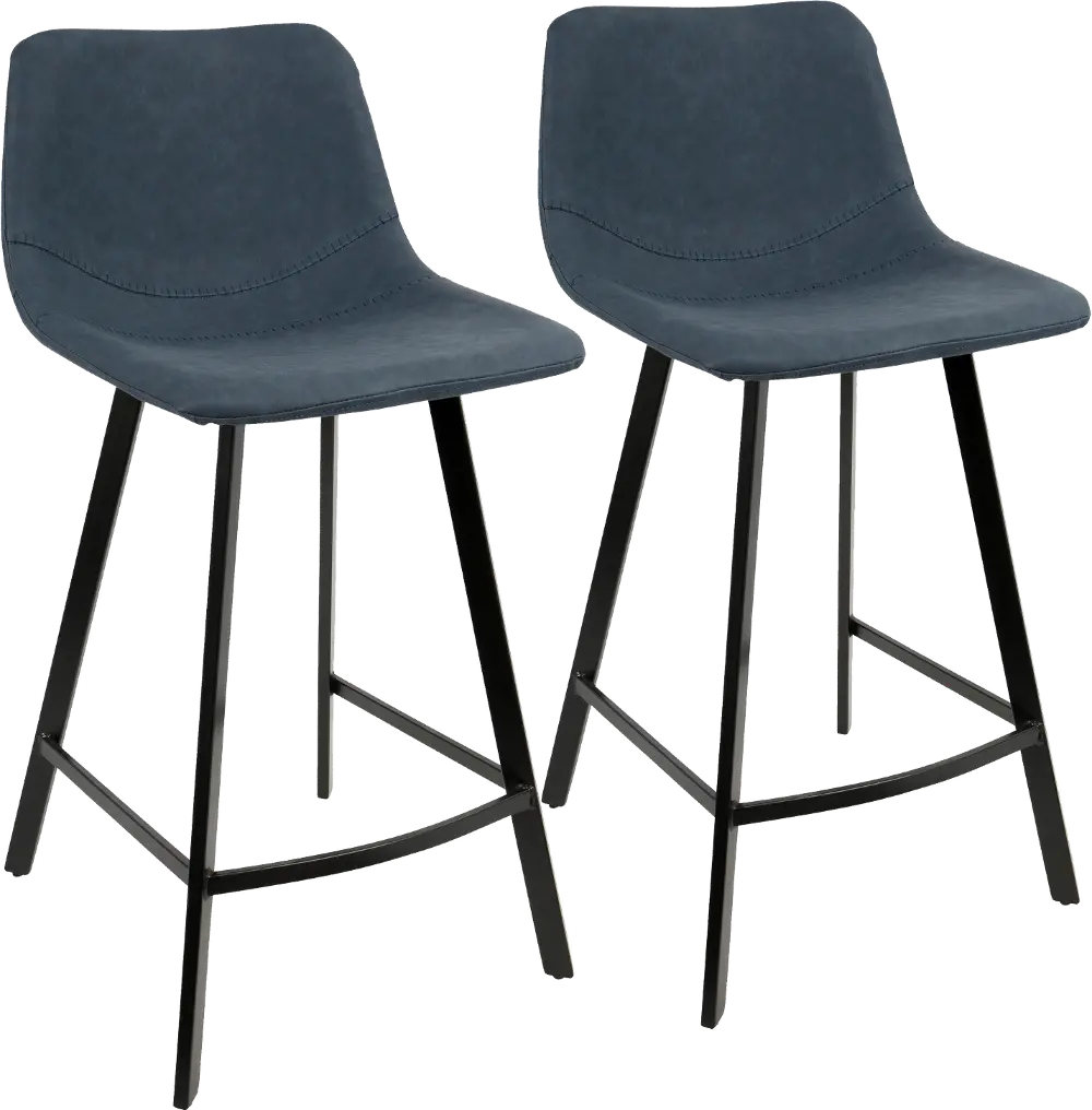 CS-OUTLW BK+BU2 Outlaw Blue Counter Height Stool, Set of 2-1