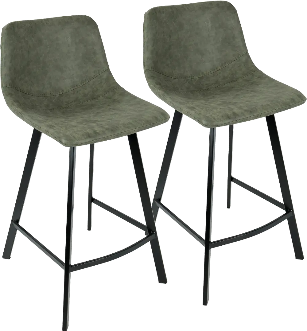 CS-OUTLW BK+GN2 Outlaw Green Counter Height Stool, Set of 2-1
